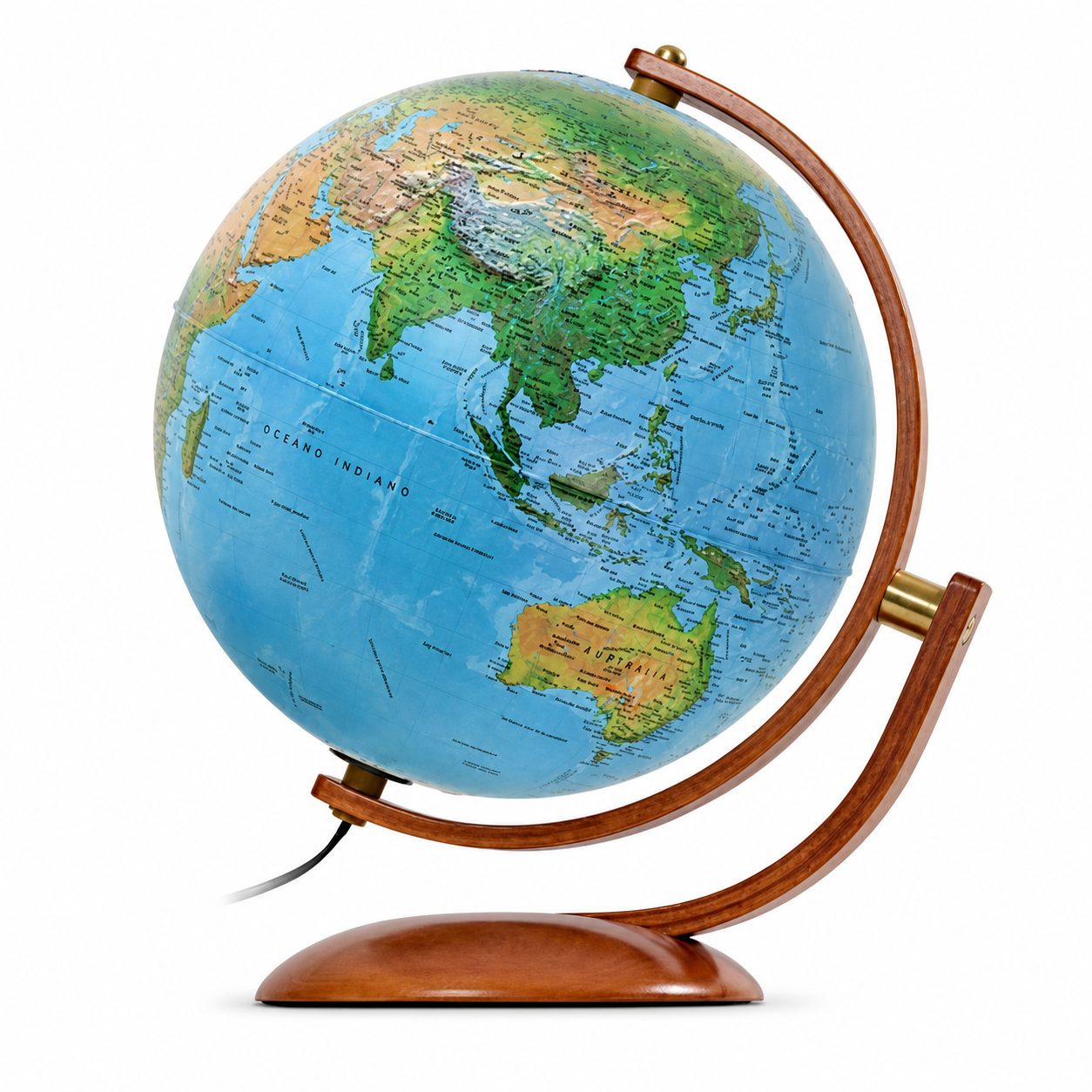 Glob geografic iluminat Maximus 37 cm – harta fizica si politica, rotire pe 2 axe, design premium pentru birou si decor - imagine 3